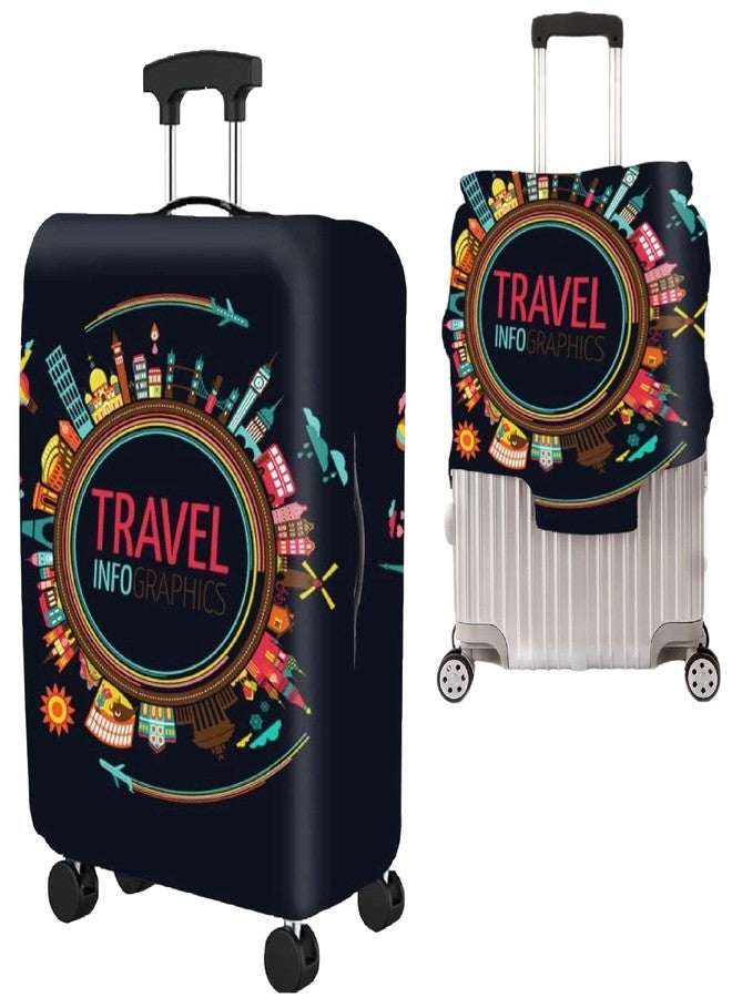 Handcuffs Luggage Cover Trolley Travel Covers, Washable Dust Proof Anti-Scratch Suitcase Protector (Black, L (27"-30")) - Image 1